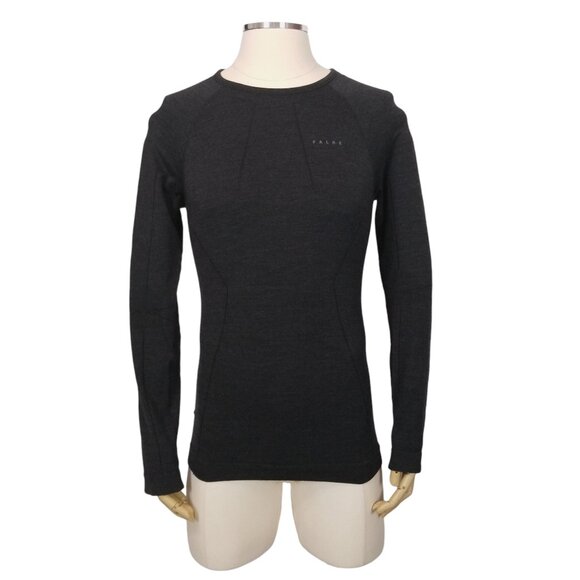 Falke Long Sleeve Wool-Tech Baselayer Top Dark Gray Sz Large - Picture 1 of 9